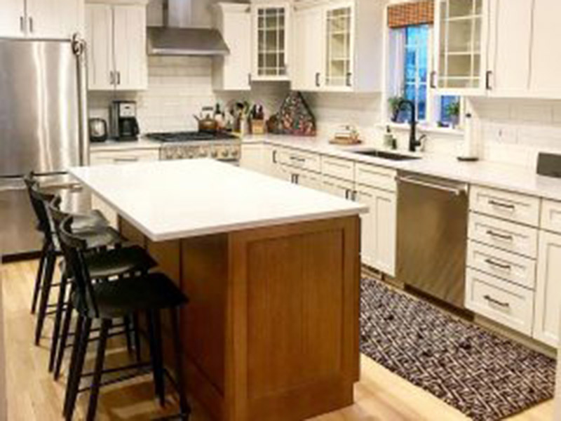 Kitchen area with chairs