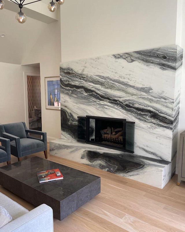Nordic White Marble fireplace